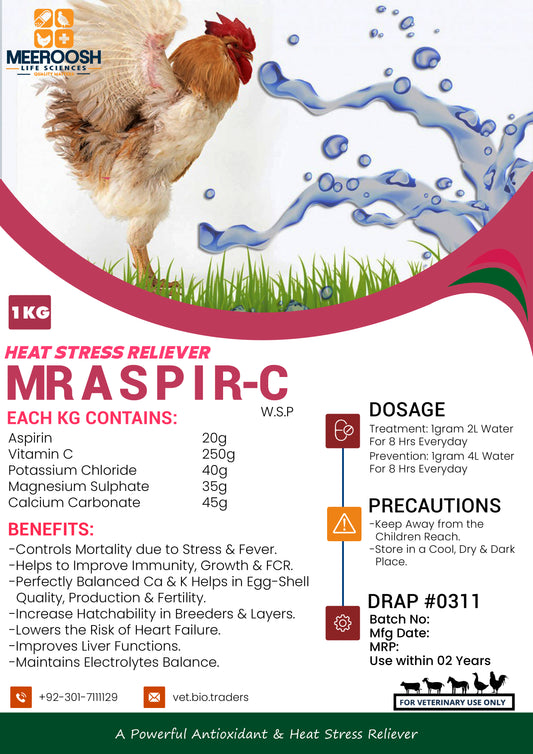MR ASPIR C | Vitamin C + Aspirin Poultry Support Formula for Heat Stress
