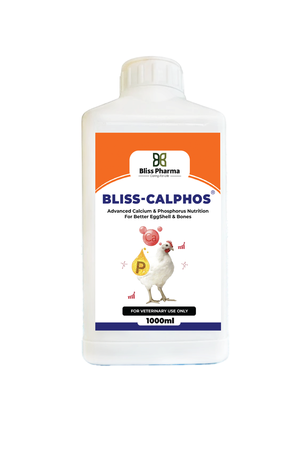 BLISS-CALPHOS | Advanced Calcium, Phosphorus & Vitamin D3 Supplement for Poultry (1000 mL)