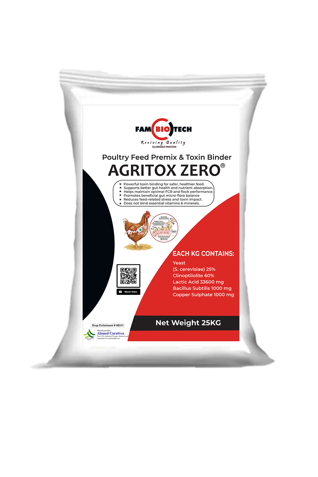 AGRITOX ZERO | Poultry Feed Premix & Toxin Binder | Gut Health & FCR Support | 25KG